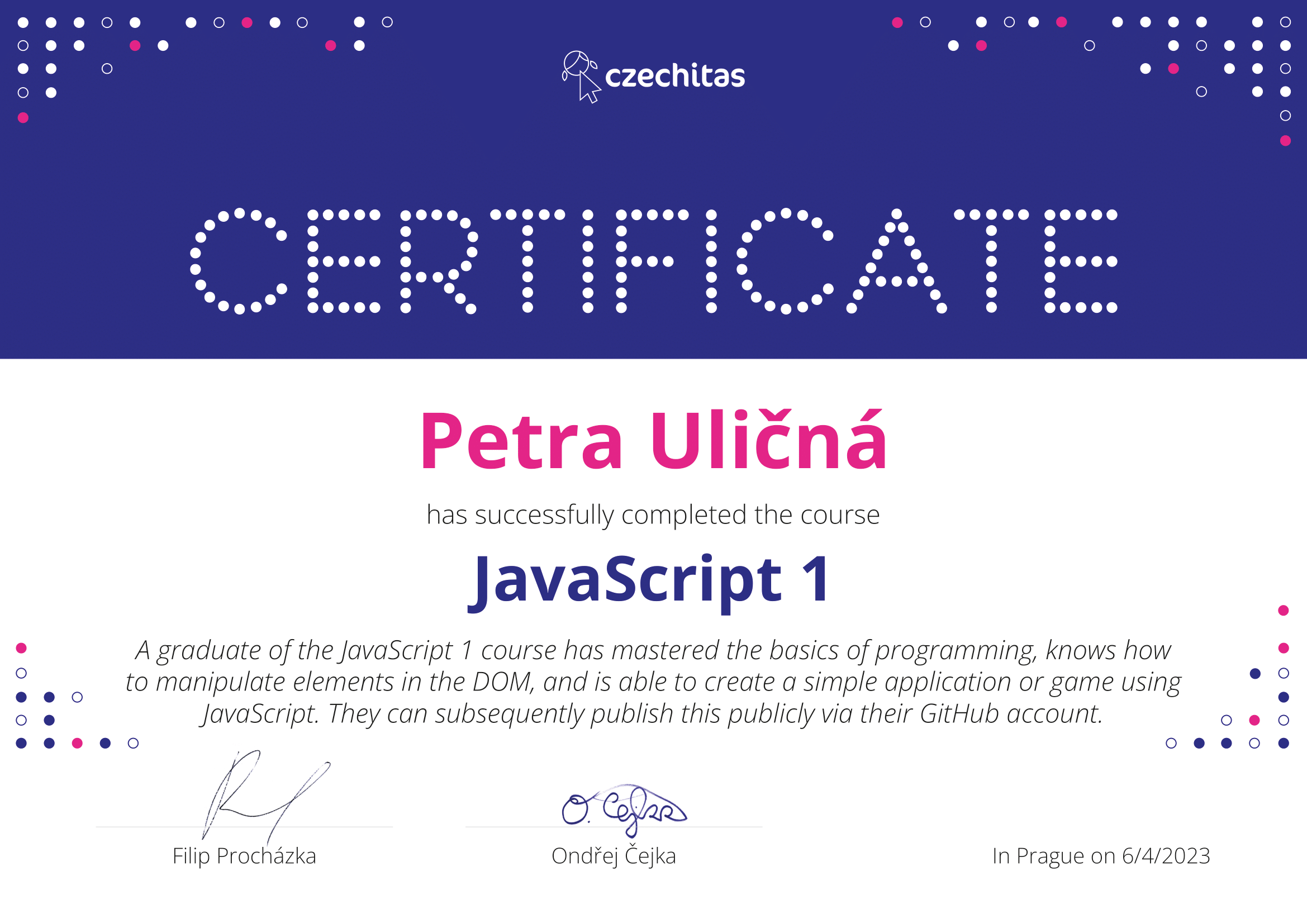 certifikát